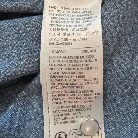 Levi's 2-Tone 100% Cotton Western Denim Pearl Snap Relaxed Button Down - Picture 7 of 16